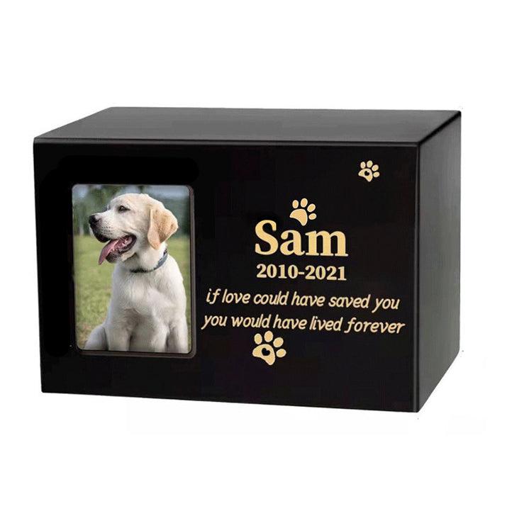 Custom Engraved Wooden Pet Ashes Box With Photo Frame - Petomise NZ