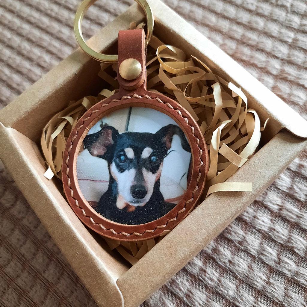 Personalised Photo Leather Keyring - Petomise NZ