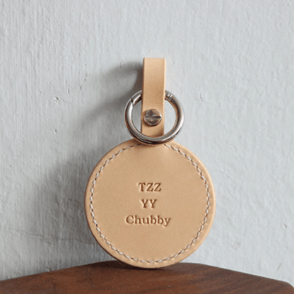 Carved & Painted Leather Keychain - Customised with Photos - Petomise NZ