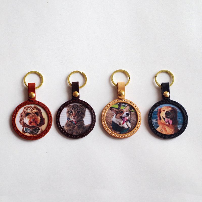 Personalised Photo Leather Keyring - Petomise NZ