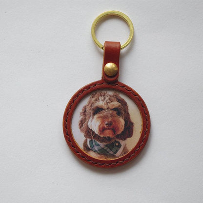Personalised Photo Leather Keyring - Petomise NZ