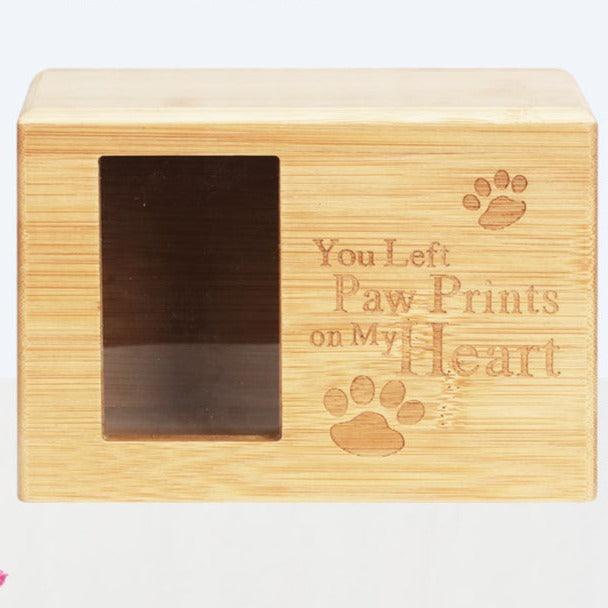 Custom Engraved Wooden Pet Ashes Box With Photo Frame Petomise NZ