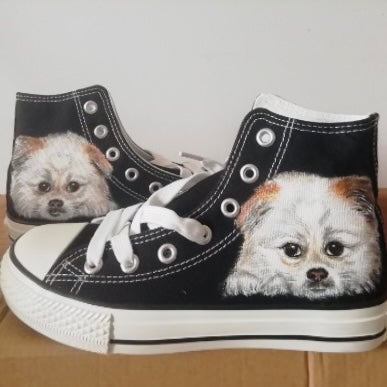 Hand Painted Canvas High Top Sneakers - Custom with Photos