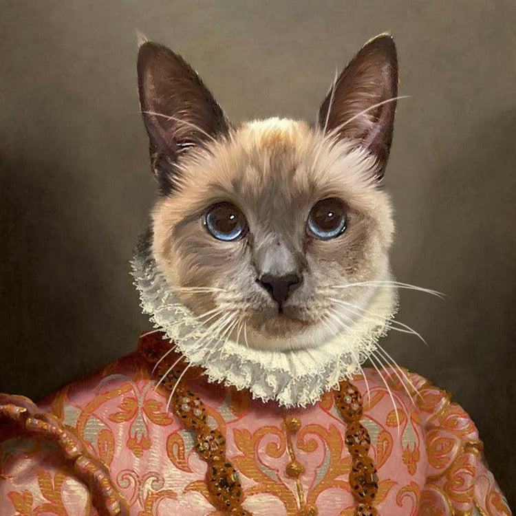 Custom Pet Portrait Art - Vintage Royal Style - Petomise NZ